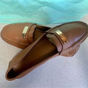 Coach brown soft leather moccasin slip on shoes size 8.5B